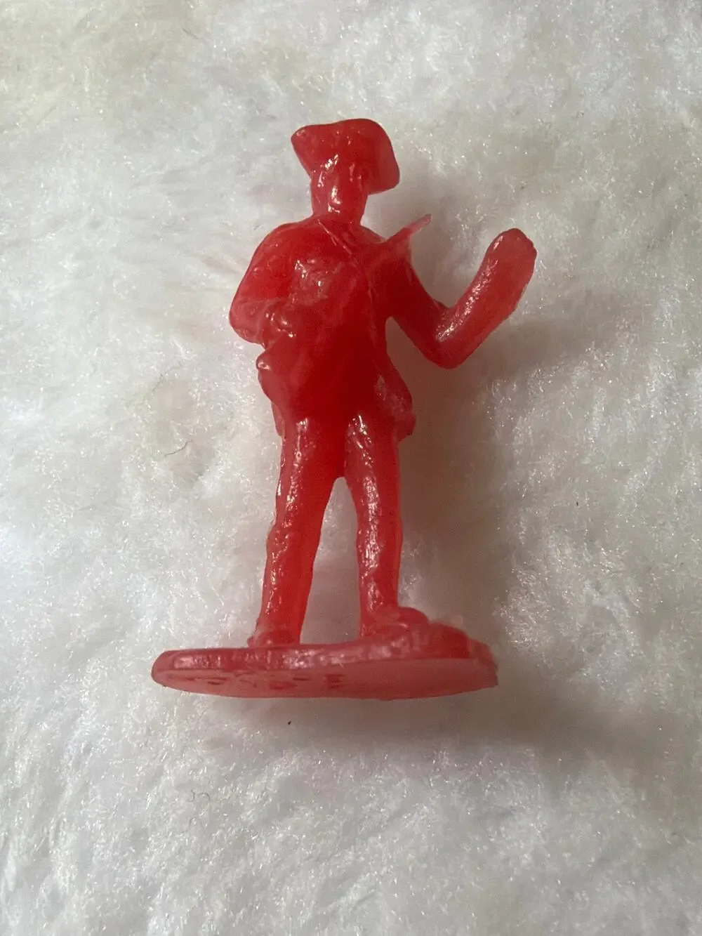 Vintage Red Plastic Colonial Soldier Figure Revolutionary War Toy Miniature